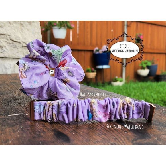 Set Disney Princess Scrunchies Band for Fitbit Sense Versa 3 2 Lite Apple Watch - Picture 1 of 5